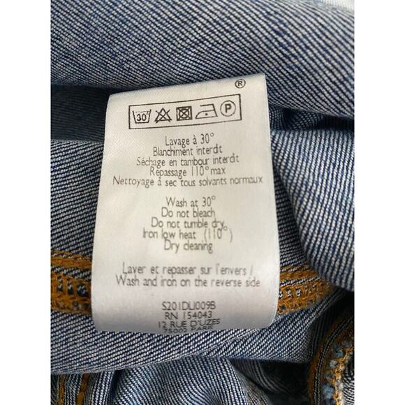 Women's Sezane Denim High Rise Mom Jeans Cotton Stretch Medium Wash French 32 - Picture 10 of 10